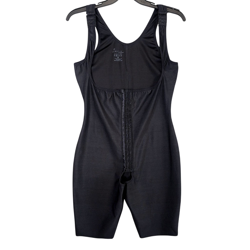 Isavela Shapewear Bodysuit Women 2XL‎ Black Compression Post-Surgical Faja BS04